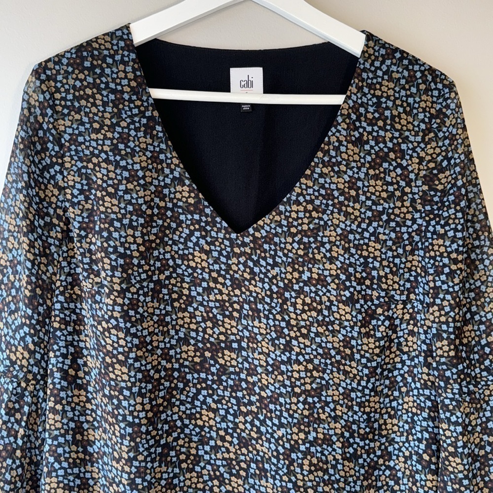 Cabi Poise Shift Dress Bell Sleeves Ditsy Floral Style 3648 Small Whimsigoth - Picture 7 of 12